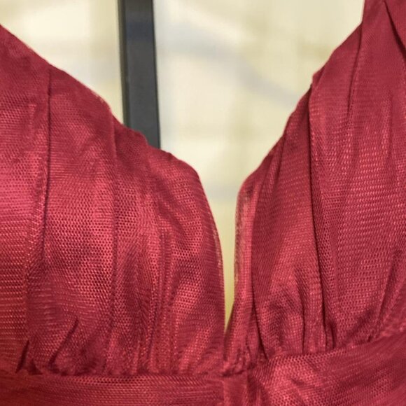 CITY STUDIOS Juniors' Emma Pleated-Bodice Notched-Neck Gown - Picture 10 of 10